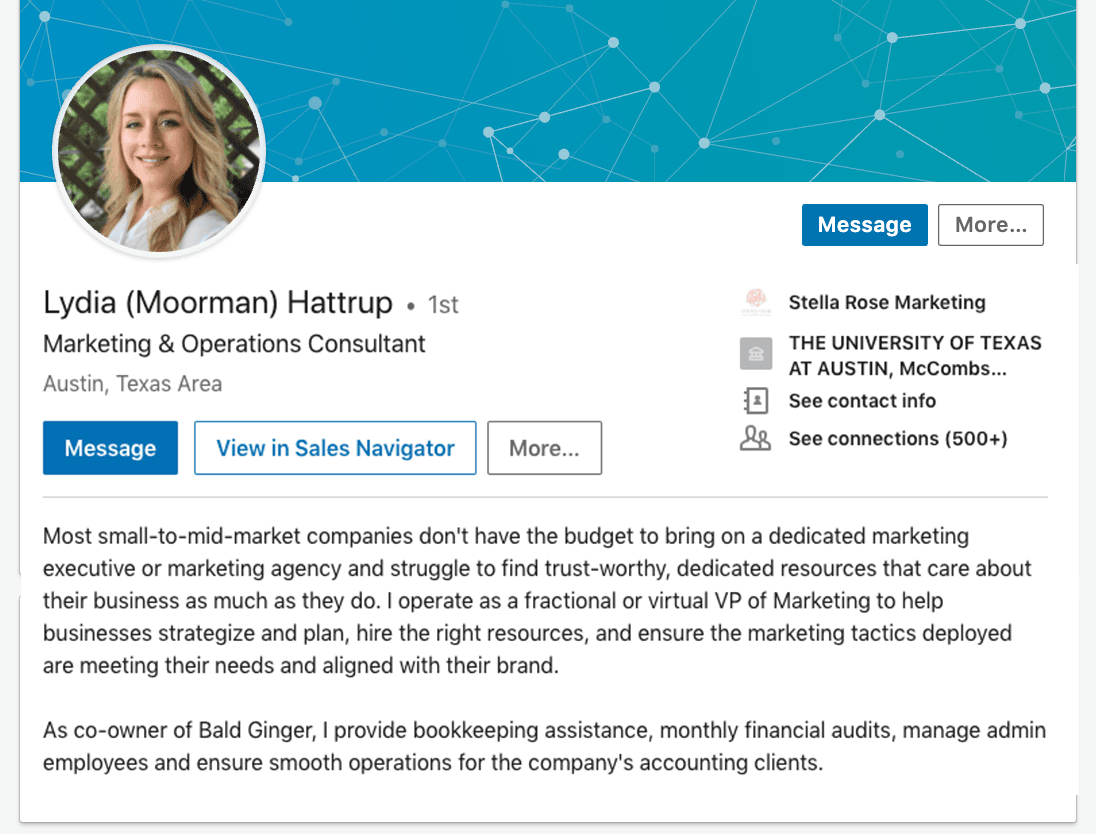 Linkedin Profile Summary For Manager