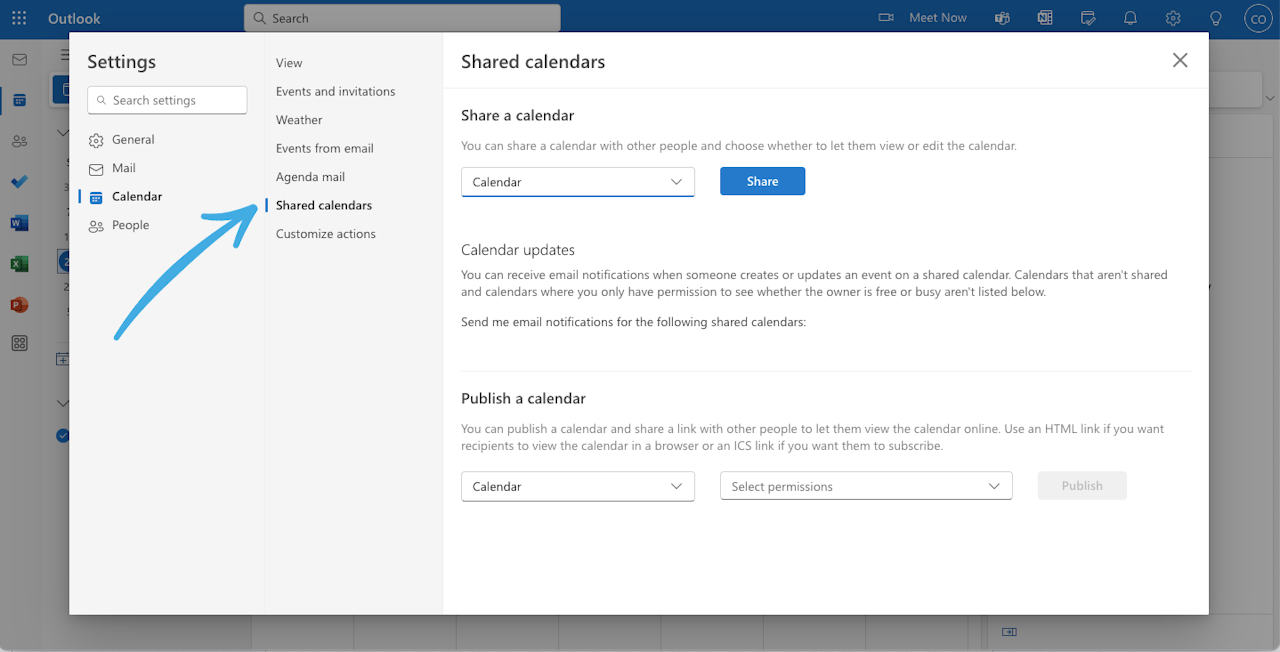 How to sync Outlook calendar with Google Calendar on Web: Step 2