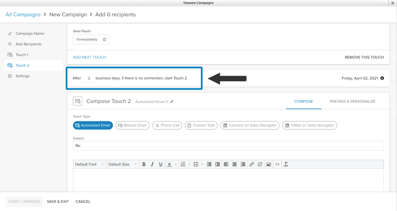 email automation: using Yesware Campaigns to automate follow-ups