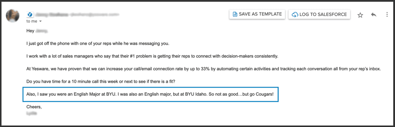 follow-up email sample