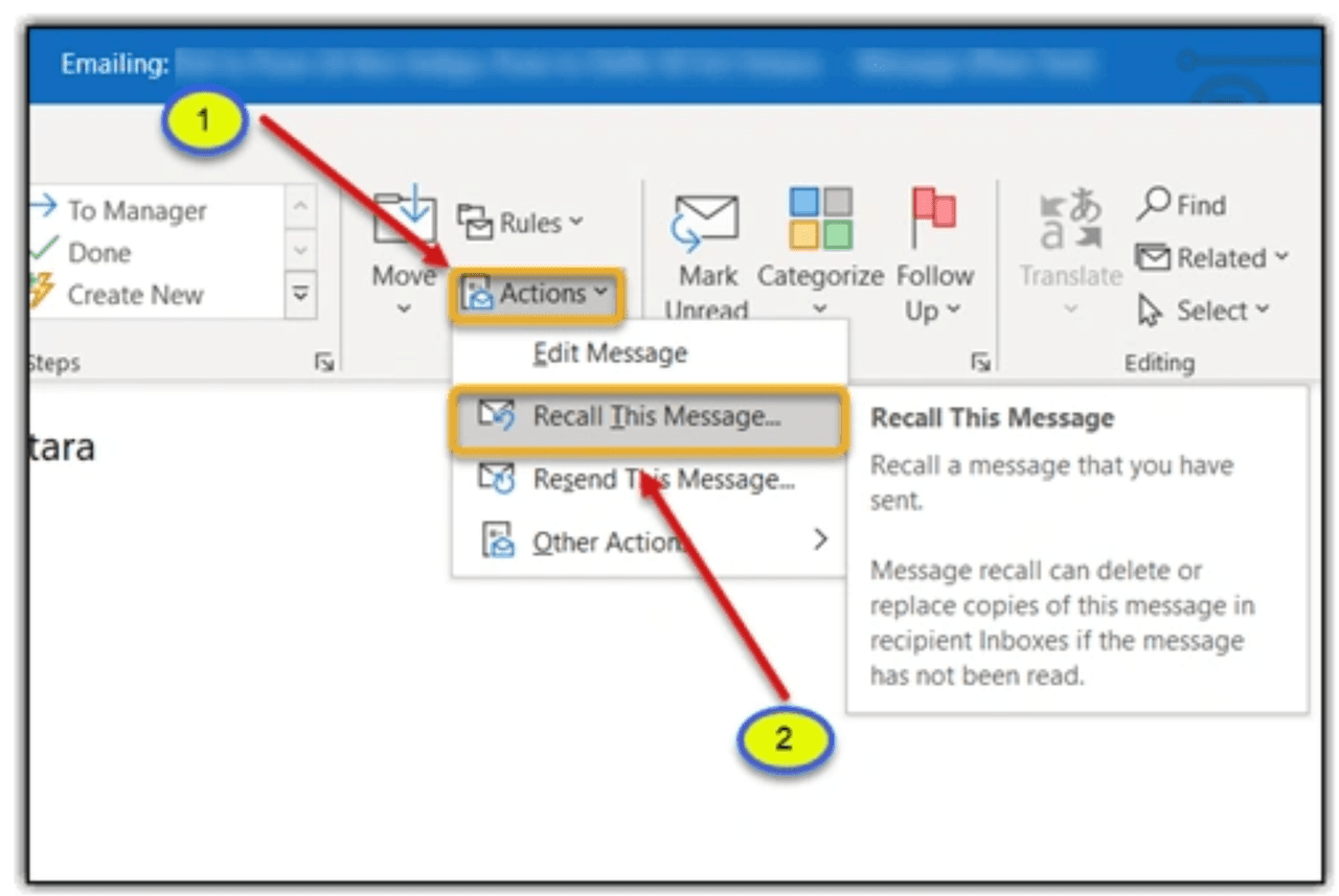 How to Recall an Email in Outlook