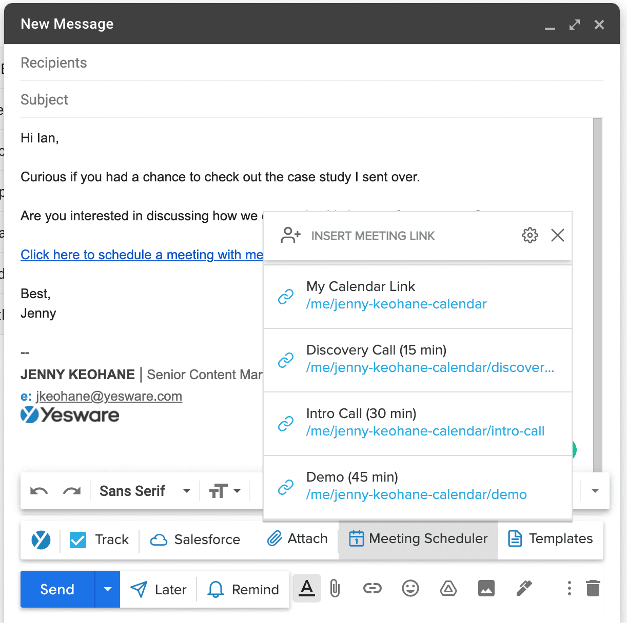 closing the call: scheduler