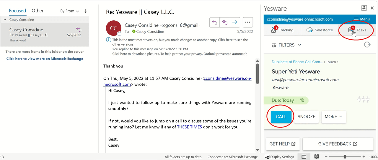 how to automate emails in outlook: call task complete