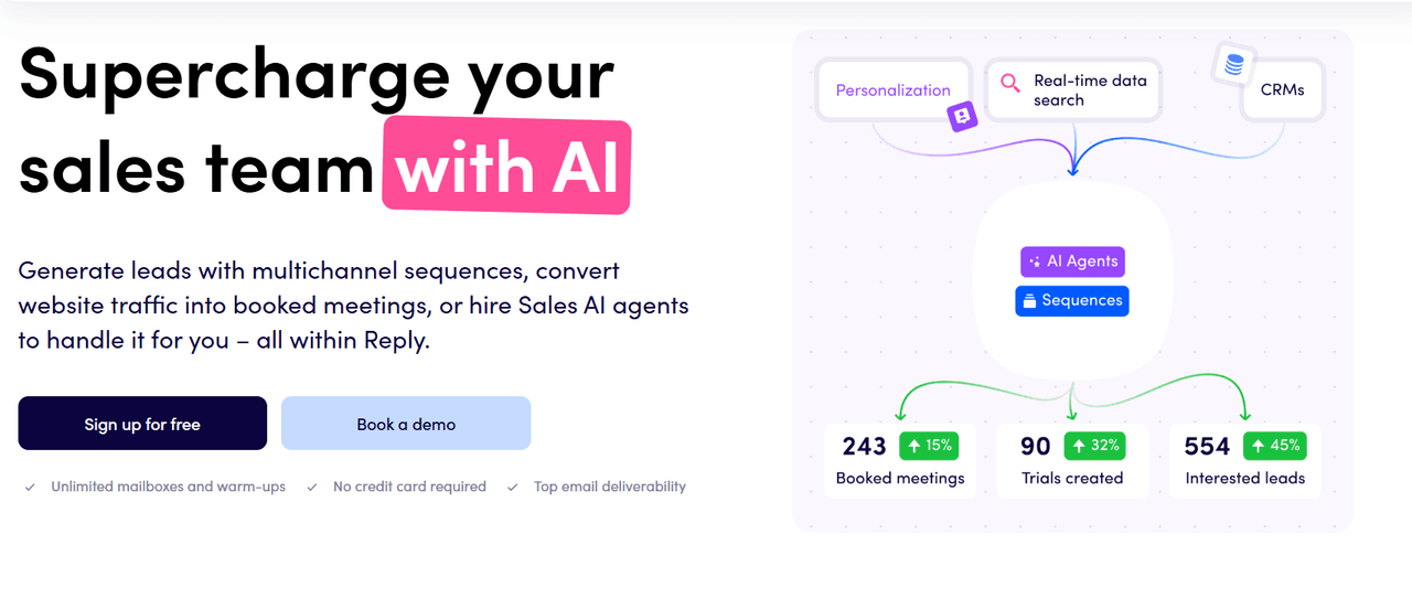 Automated sales follow-ups: Reply.io