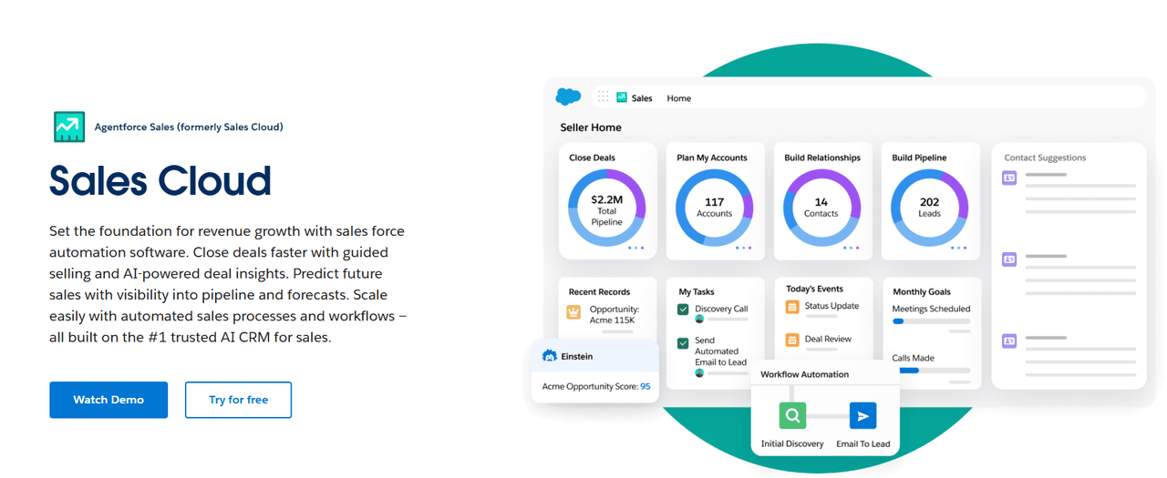 Automated sales follow-ups: Salesforce Sales Cloud
